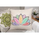 Díszpárna - pozitív üzenetekkel - magyar / natúr