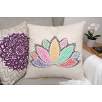 Díszpárna - pozitív üzenetekkel - magyar / natúr