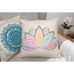 Díszpárna - pozitív üzenetekkel - angol / natúr